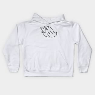 Cute Rat Hatching from Easter Egg Outline Kids Hoodie